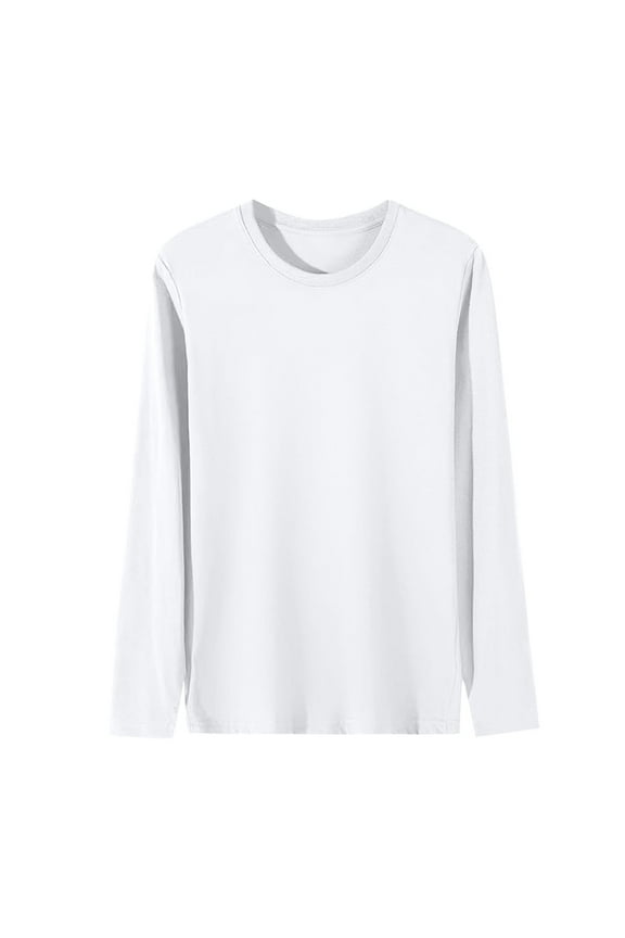 Men's Big & Tall T-Shirts Cotton Undershirts Casual Long Sleeve Pullover Basic Tee Classic Shirts Tops