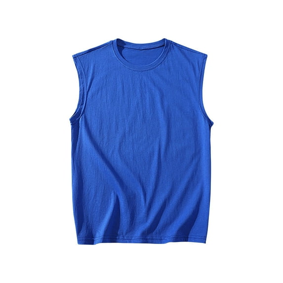 Posijego Men's Big and Tall Tank Tops Crew Neck Casual Solid Color Lightweight Loose Sleeveless Tank Shirts M-5XL