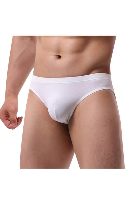 Men's Bikini Briefs Low Rise Soft Lightweight Comfort Underwear for Men Stretch Panties Solid Color