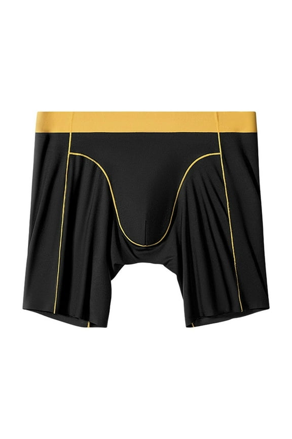 Men's Boxer Underwear Long Leg Seamless High Waisted Breathable Sports Workout Underpants for Men