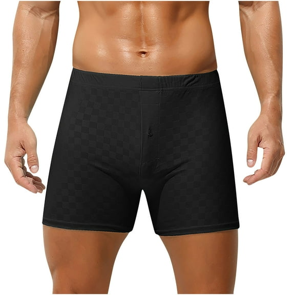 Posijego Men's Boxers Underwear Stretch Elastic Waist Long Leg Seamless Breathable Underpants for Men