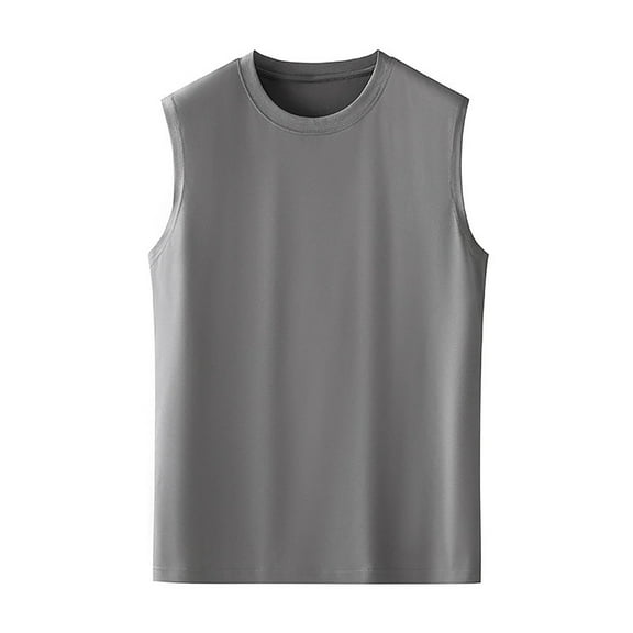 Posijego Men's Cotton Tank Tops M-4XL Big and Tall Mens Plain Basic Crew Neck Sleeveless Casual Workout Shirts