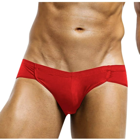 Posijego Men's Low Rise Briefs Bikini Breathable Underwear Solid Color Soft Comfortable Panties for Men