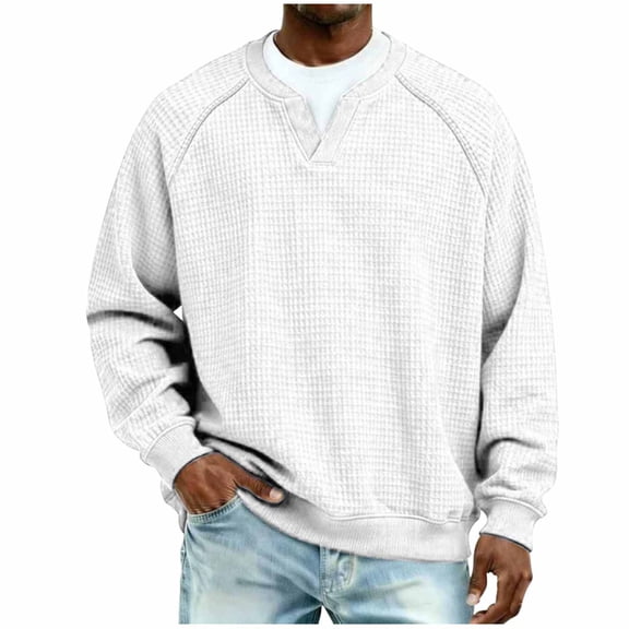 Posijego Men's Oversized Sweatshirts Spring Trendy Long Sleeve Crew Neck Pullover Lightweight Sweatshirt for Men