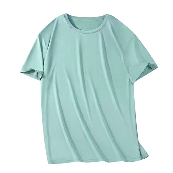 Posijego Men's Pajama Tops Casual T-Shirts Big and Tall Mens Short Sleeve Sleep Top Summer Lightweight Basic Tee Shirts