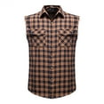 thumbnail image 1 of Posijego Men's Plaid Tank Tops Collared Button down Sleeveless Shirts with Pockets Trendy Tank Tops Summer Shirts, 1 of 2
