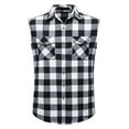 thumbnail image 1 of Posijego Men's Plaid Tank Tops Collared Button down Sleeveless Shirts with Pockets Trendy Tank Tops Summer Shirts, 1 of 2