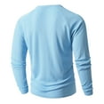 thumbnail image 1 of Posijego Men's Spring Shirts Long Sleeve V Neck Button T-Shirts Casual Lightweight Pullover Basic Tee Shirts for Men, 1 of 9