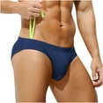 thumbnail image 1 of Posijego Men's Swim Bikini Briefs Elastic Low Rise Drawstring Underpants Lightweight Tight Underwear for Men, 1 of 4
