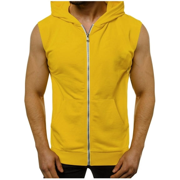 Posijego Men's Zipper Tank Top Sleeveless Hoodies Athletic Muscle Tank Workout Gym Tanks for Men