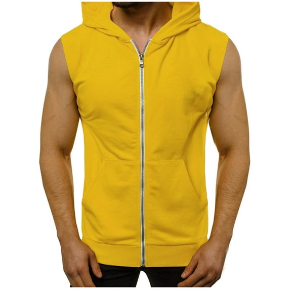 Posijego Men's Zipper Tank Top Sleeveless Hoodies Athletic Muscle Tank Workout Gym Tanks for Men
