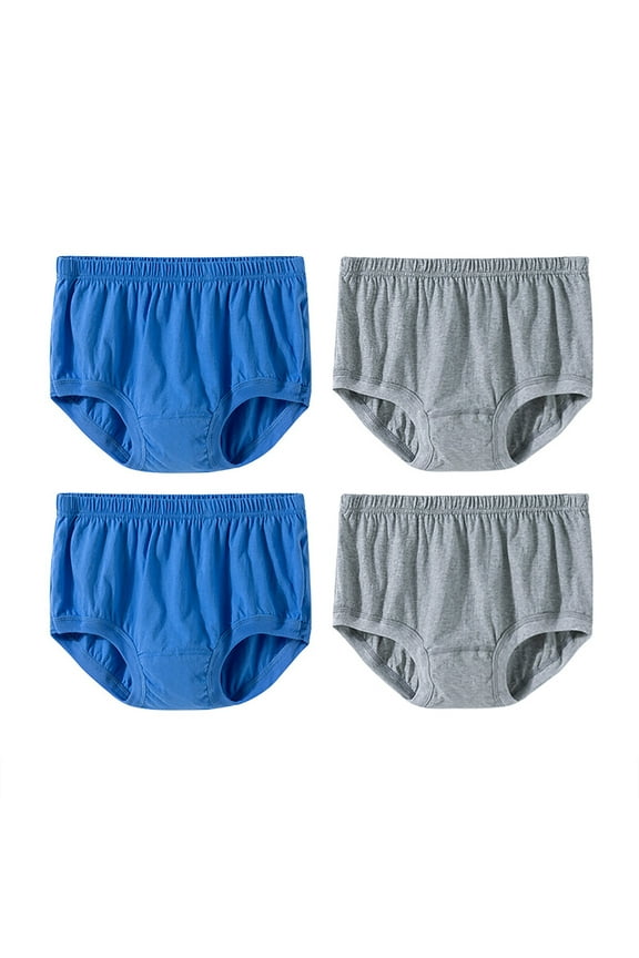 Men's and Women's Underwear 4 Pack Elastic High Waist Cotton Panties Full Coverage Briefs Plus Size