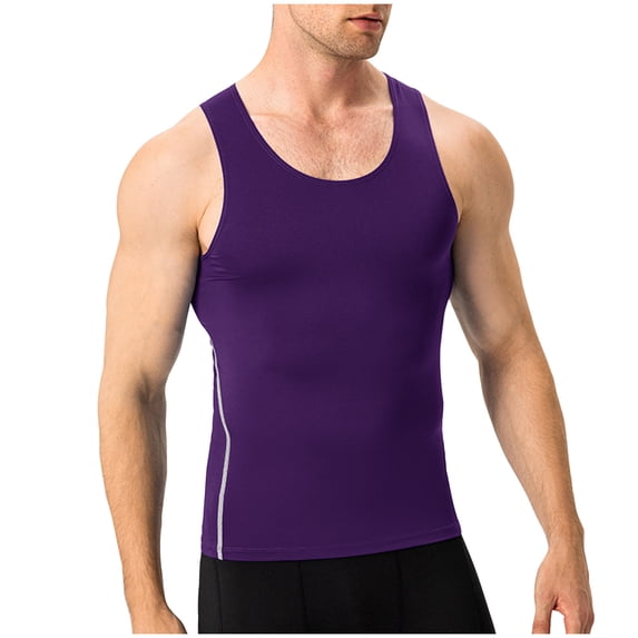 Posijego Mens Athletic Tank Tops Tight Sleeveless Stretch Slim Sports Workout Gym Running Tank Tops for Men