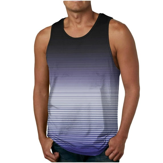 Posijego Mens Beach Tank Tops Stretch Comfort Summer Casual Loose Sleeveless Vacation Shirts Tank Tees