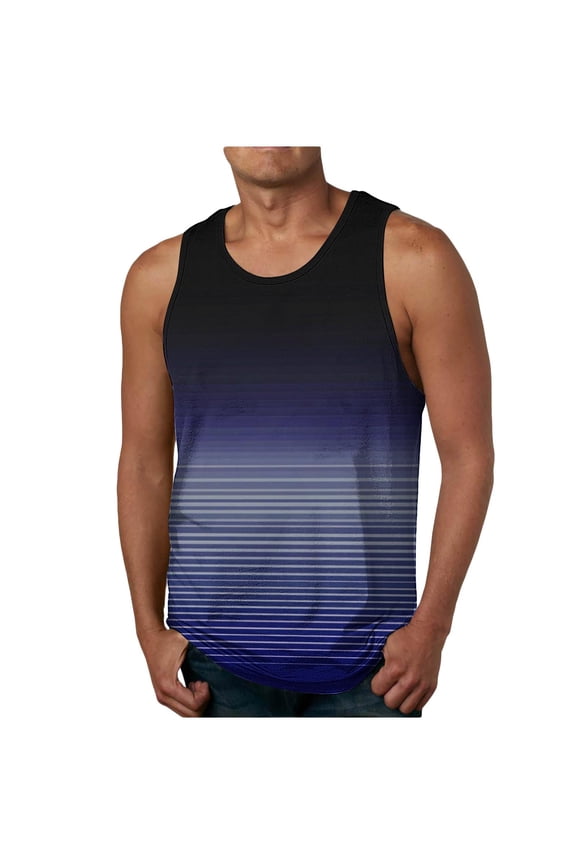 Mens Beach Tank Tops Stretch Comfort Summer Casual Loose Sleeveless Vacation Shirts Tank Tees