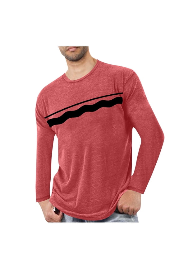 Mens Big and Tall Shirts Long Sleeve T-Shirts Basic Tee Fall Winter Soft Stretch Pullover Tops