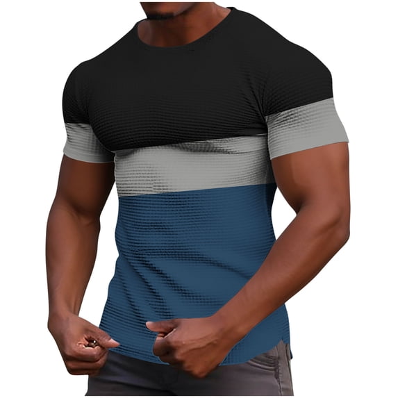 Posijego Mens Big and Tall Shirts Workout T-Shirts Stretch Gym Running Athletic Muscle Shirts Summer Casual Basic Tees