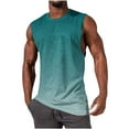 thumbnail image 1 of Posijego Mens Casual Tank Tops Gradient Printed Crew Neck Sleeveless Shirts Beach Vacation Summer Tanks, 1 of 3