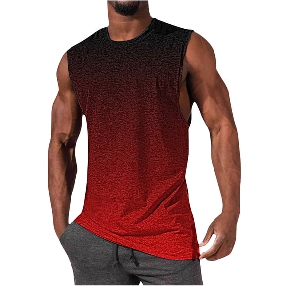 Posijego Mens Casual Tank Tops S-3XL Crew Neck Sleeveless Shirts Lightweight Loose Tank Tees Beach Summer