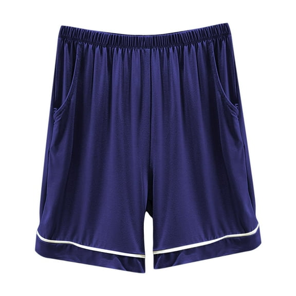 Posijego Mens Pajama Shorts Elastic Waist Casual Sleep Shorts Stretch Soft Lounge Shorts with Pockets