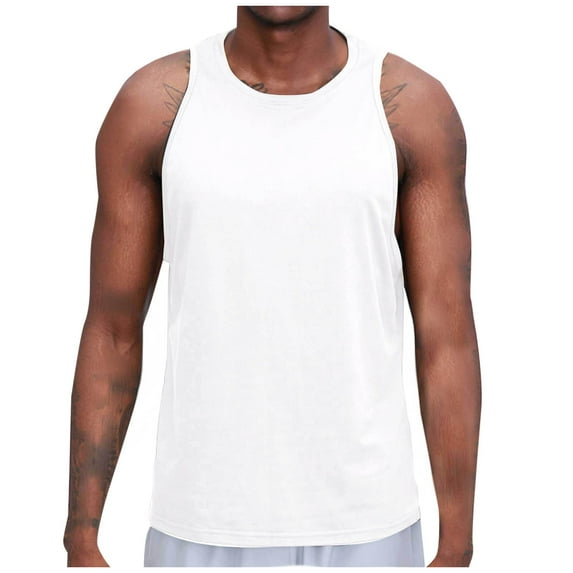 Posijego Mens Tank Tops Workout Gym Solid Color Sleeveless Lightweight Athletic Tank Shirts Activewear