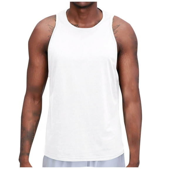 Posijego Mens Tank Tops Workout Gym Solid Color Sleeveless Lightweight Athletic Tank Shirts Activewear