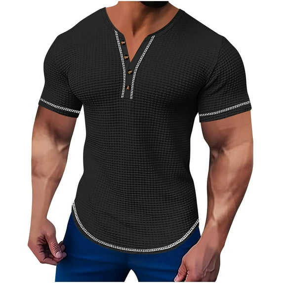 Posijego Mens V Neck Short Sleeve Shirts Workout Running Sports T-Shirts Summer Casual Beach Tops for Men