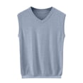 thumbnail image 1 of Posijego Mens V Neck Sweater Vests Uniform Tops Sleeveless Crew Neck Casual Knit Pullover Sweater Vests for Men, 1 of 4