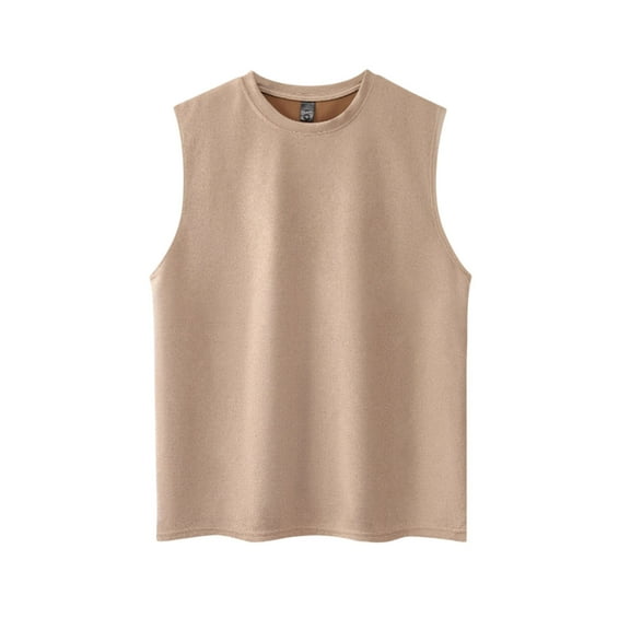 Posijego Mens Workout Gym Tank Tops Solid Color Casual Crew Neck Lightweight Pullover Sleeveless Shirts Tank Tees