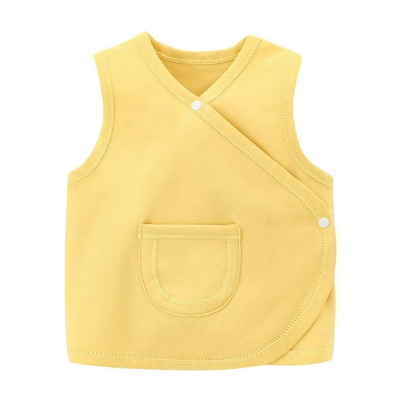 Posijego Newborn Infant Baby Vest Tops Cotton Vests Outerwear Toddler Boys Girls Button down Waistcoats