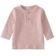 thumbnail image 1 of Posijego Newborn Toddler Baby Girls Boys Button up Blouses Ribbed Knit Long Sleeve Shirts Infant Kids Clothes, 1 of 7