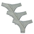 thumbnail image 1 of Posijego No Show Thongs for Women Low Waist Ribbed G-String Underwear Breathable Stretch Thong Panties 3 Pack, 1 of 6