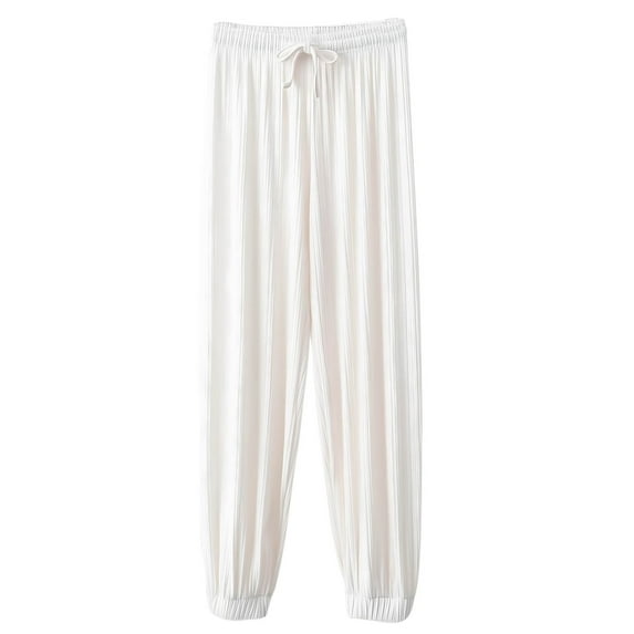 Posijego Pajama Pants for Women Elastic Waist Drawstring Jogger Pants Solid Color Lightweight Comfortable Pj Sleep Pants