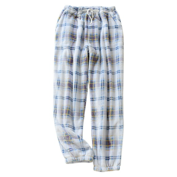 Posijego Pajama Pants for Women Flannel Fleece Plaid Lounge Pants Comfy Soft Wide Leg Pants with Pockets