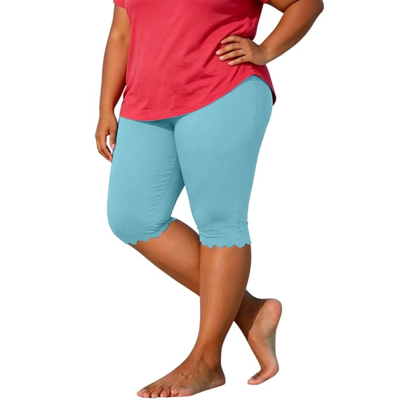 Posijego Plus Size Biker Shorts for Women Elastic Waist Yoga Shorts Athletic Workout Slim Stretch Running Shorts for Women