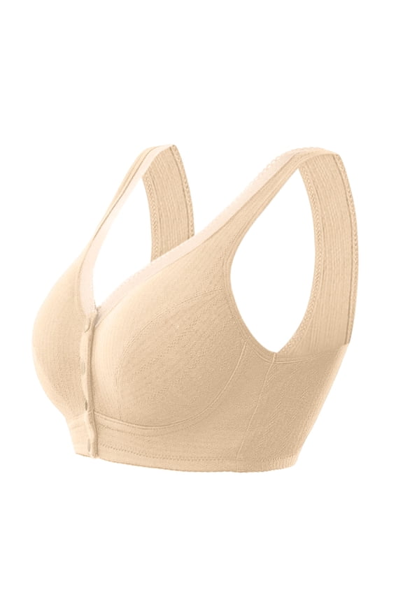 Plus Size Bra for Old Woman Front Closure Push up Bra Breathable Full Coverage Cotton Everyday Bras