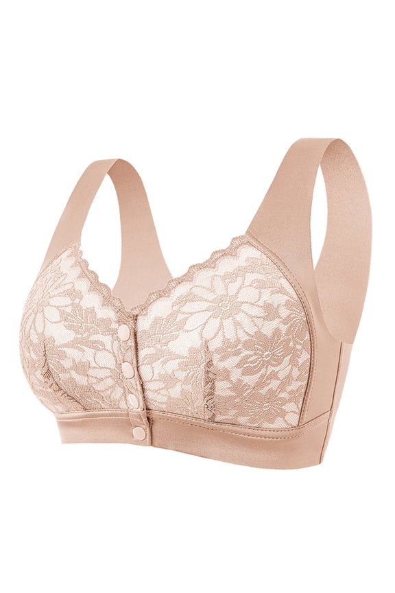 Plus Size Bra for Women Front Closure Bra Wireless Everyday Bralettes Full Coverage No Underwire Bras