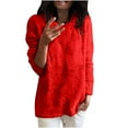 thumbnail image 1 of Posijego Plus Size Fleece Top for Women Soft Long Sleeve Fuzzy Pullover Sweatshirts Casual Loose Shirts, 1 of 5