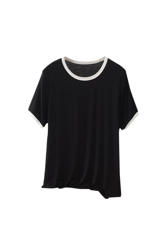 Plus Size Pajama Top for Women Soft Short Sleeve T Shirts Causal Summer Tee Sleep Tops