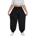 thumbnail image 1 of Posijego Plus Size Sweatpants for Women Elastic Waist Drawstring Casual Loose Athletic Joggers with Pockets, 1 of 6