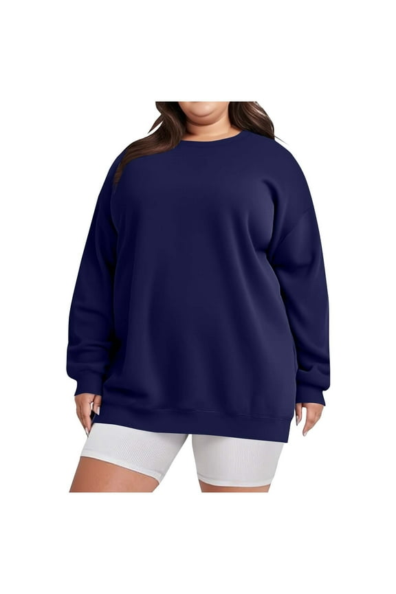 Plus Size Sweatshirt for Women Plus Size Pullover Long Sleeve Crew Neck Athletic Casual Sweatshirts