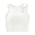 thumbnail image 1 of Posijego Ribbed Tank Top for Women Builti in Bra Pads Wireless Athletic Workout Tops Activewear Cropped Tops, 1 of 5