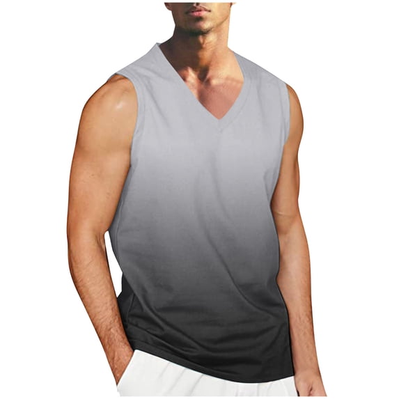 Posijego S-4XL Mens Tank Tops V Neck Sleeveless Shirts Summer Loose Casual Tank Tees for Men Big & Tall