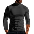 thumbnail image 1 of Posijego S-5XL Mens Mock Turtleneck T-Shirts Big and Tall Basic Undershirts Long Sleeve Casual Shirt Tees, 1 of 8