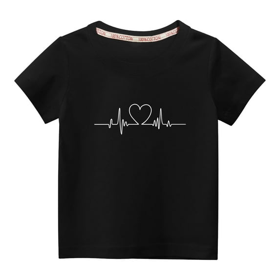 Posijego Shirts for Toddler Baby Boys Girls Cotton T-Shirt Cute Heart Short Sleeve Tee Tops Kids Clothes