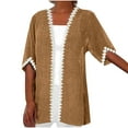 thumbnail image 1 of Posijego Short Sleeve Cardigan for Women Lace Trim Open Front 2024 Summer Plus Size Lightweight Outerwear, 1 of 5