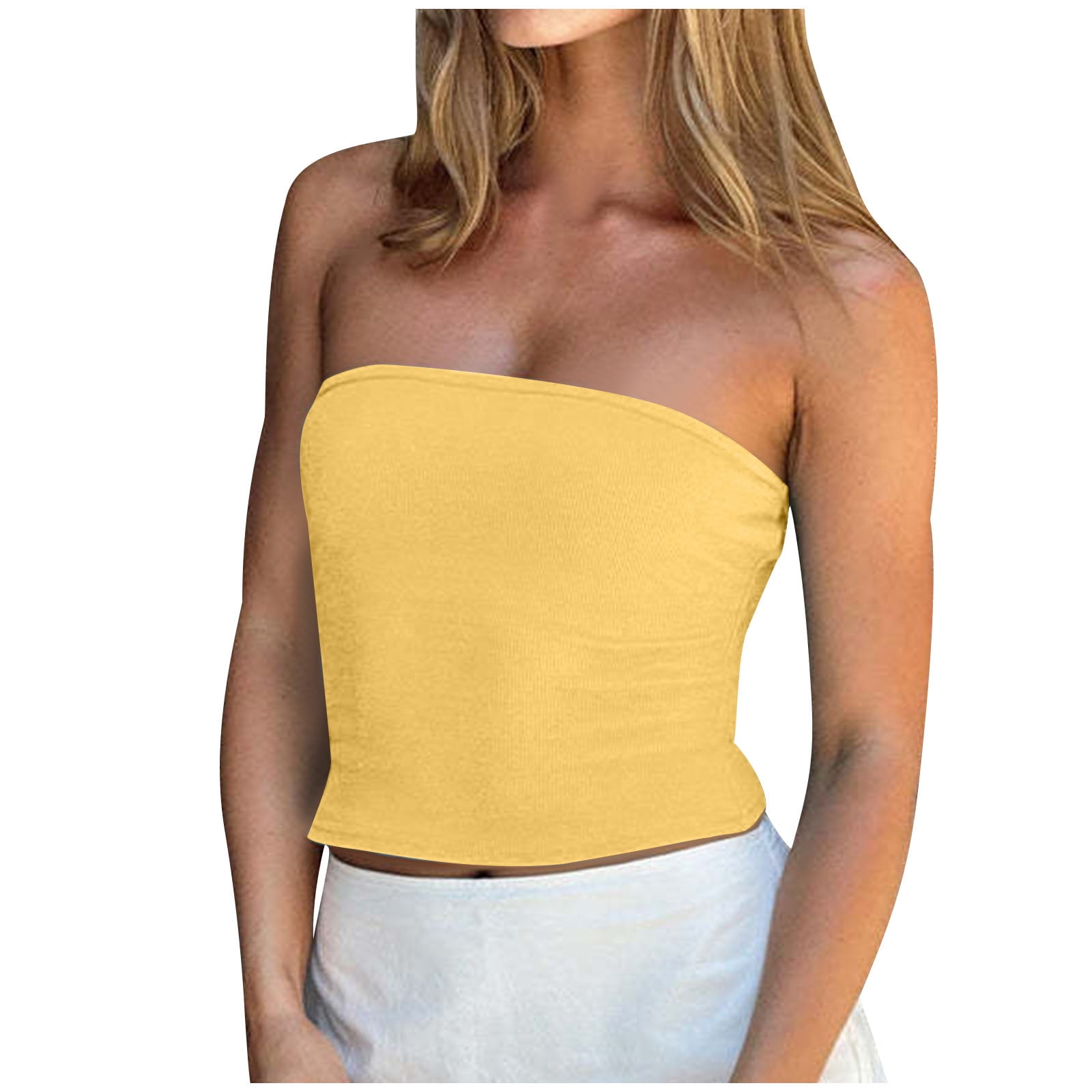 brandy melville yellow tube top