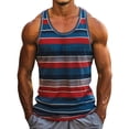 thumbnail image 1 of Posijego Summer Tank Tops for Men Color Block Sleeveless Shirts Crew Neck Casual Loose Comfort Tank Tees, 1 of 3