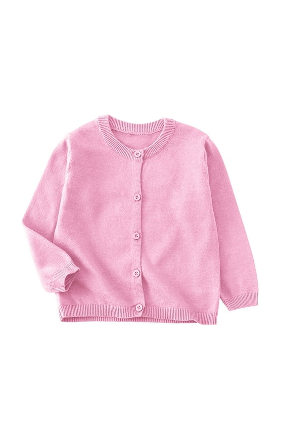 Sweater Cardigan Toddler Baby Boys Girls Button Solid Color Long Sleeve Knit Sweater School Uniforms