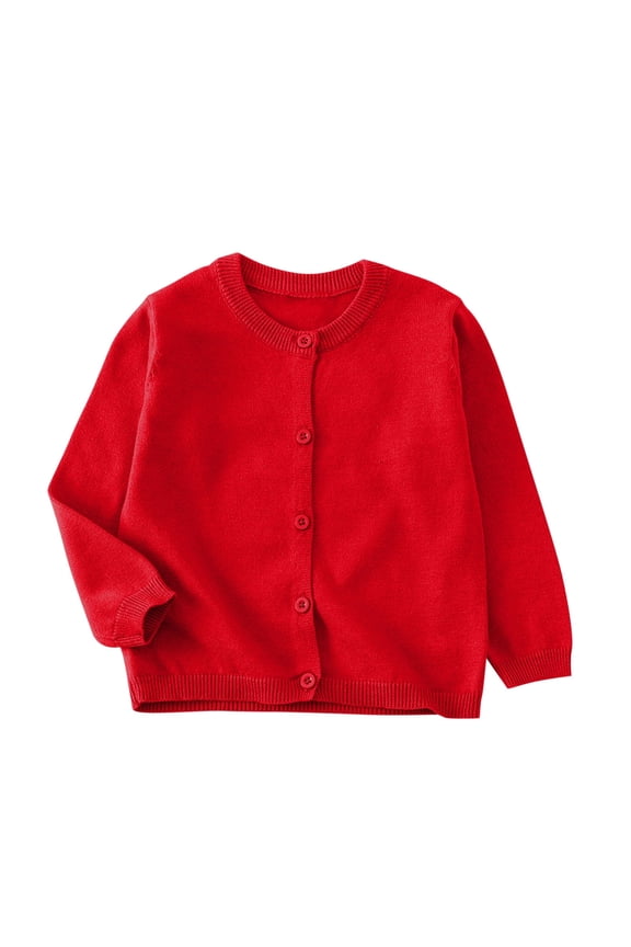 Sweater Cardigan Toddler Baby Boys Girls Button Solid Color Long Sleeve Knit Sweater School Uniforms